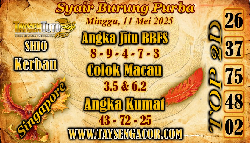 Syair Burung Purba SGP Hari Minggu, 11 Mei 2025