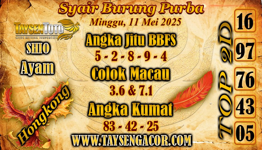 Syair Burung Purba HK Hari Minggu, 11 Mei 2025