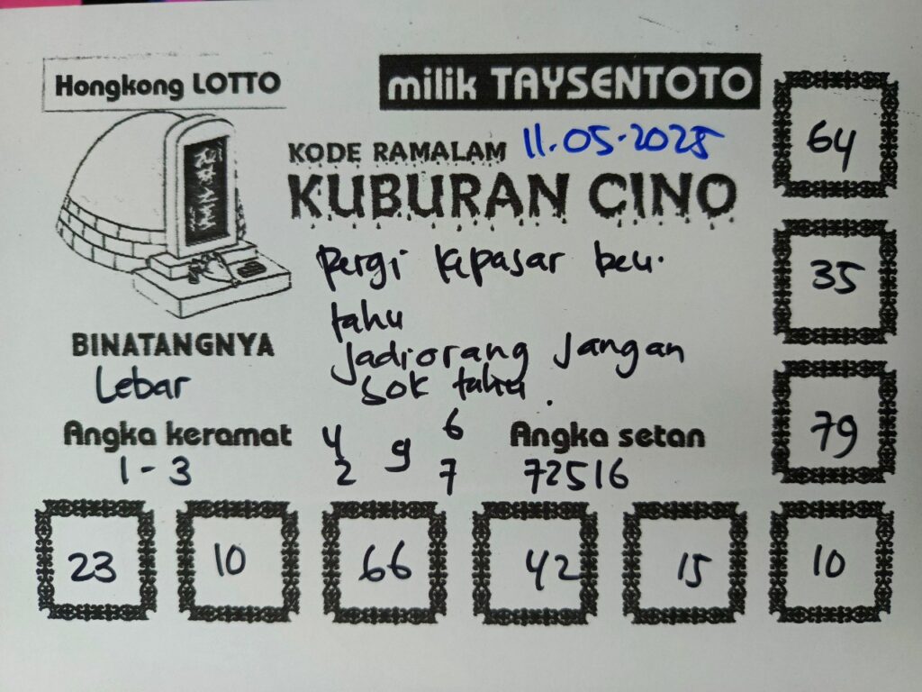 Syair Kuburan Cino HK Hari Minggu, 11 Mei 2025