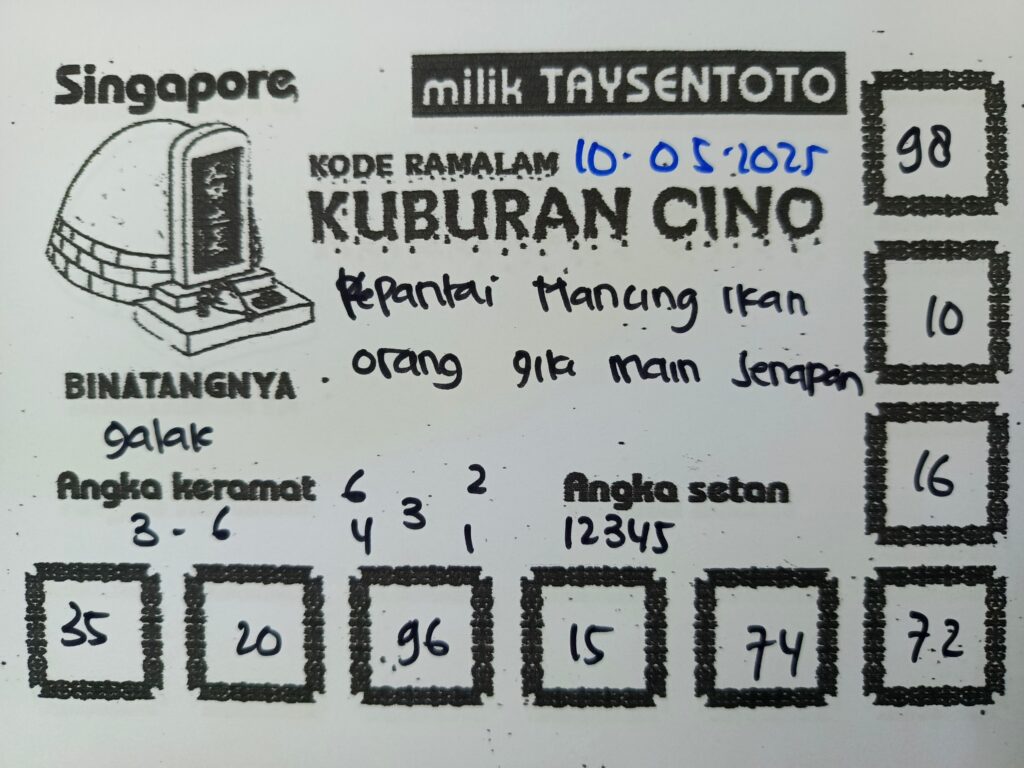 Syair Kuburan Cino SGP Hari ini Sabtu, 10 Mei 2025