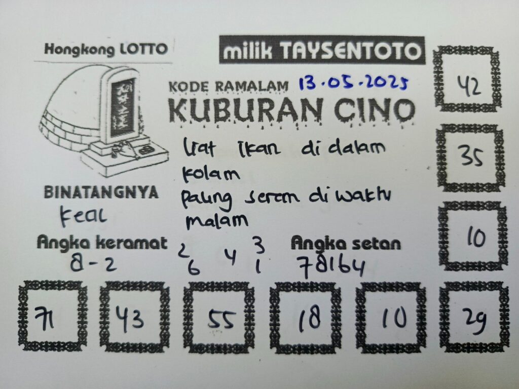Syair Kuburan Cino HK Hari Selasa, 13 Mei 2025