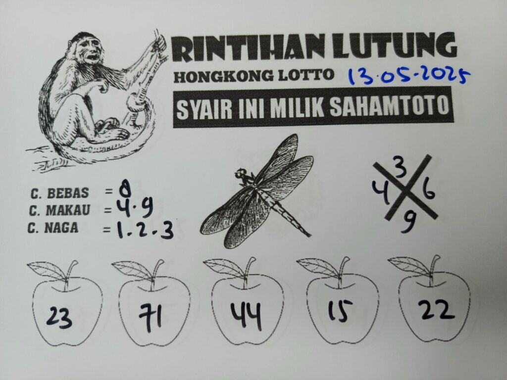 Syair Rintihan Lutung HONGKONG LOTTO Hari Ini Selasa, 13 Mei 2025