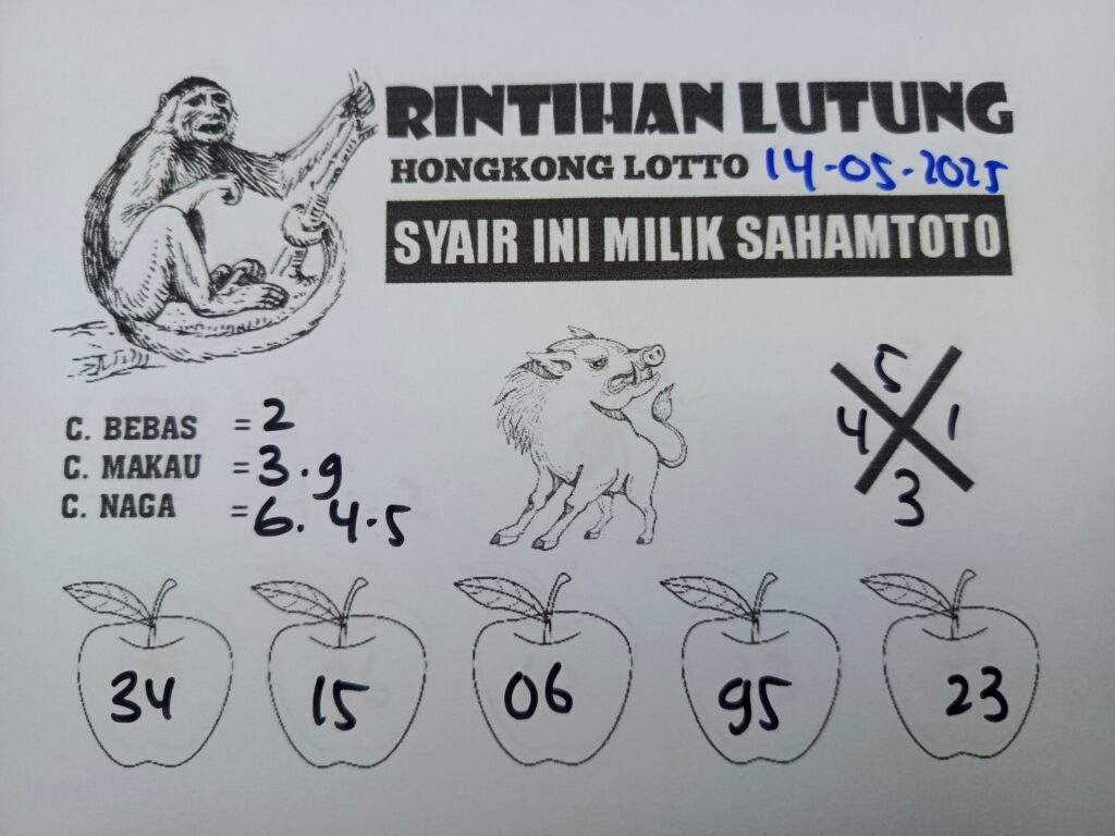 Syair Rintihan Lutung HONGKONG LOTTO Hari Ini Rabu 14 MEI 2025