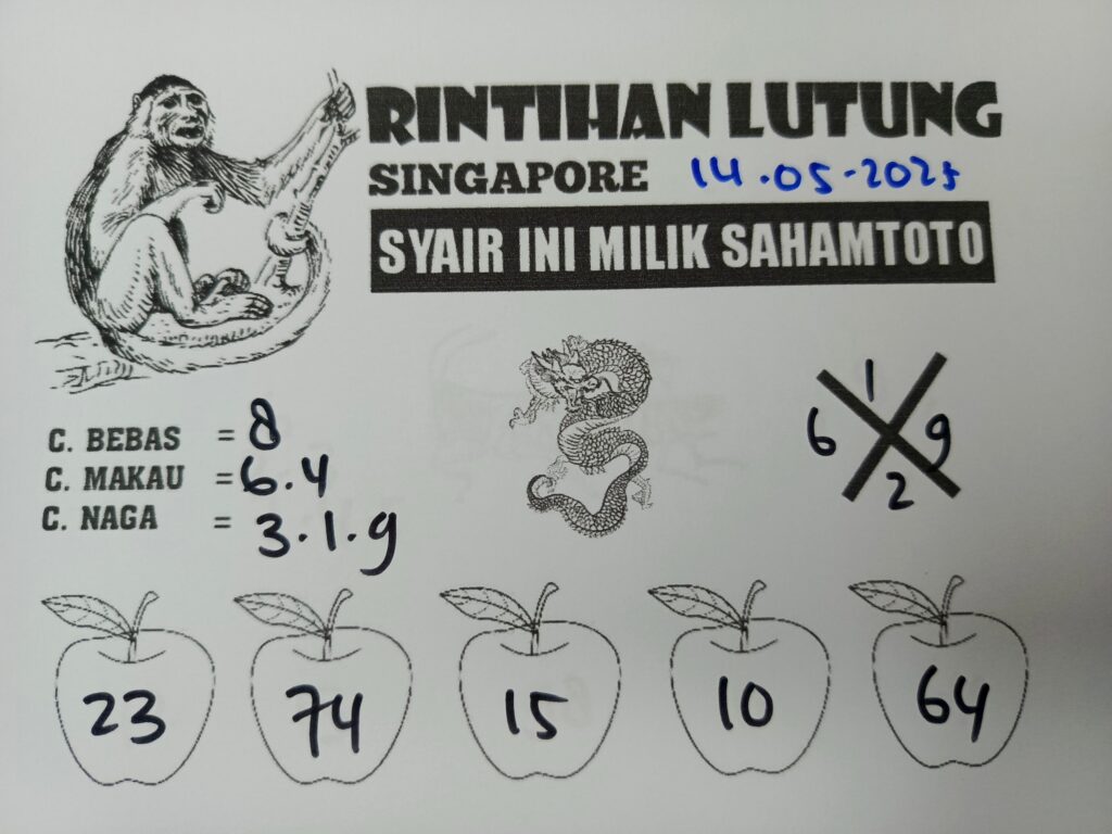 Syair Rintihan Lutung Singapore Pools Hari Ini Rabu 14 MEI 2025