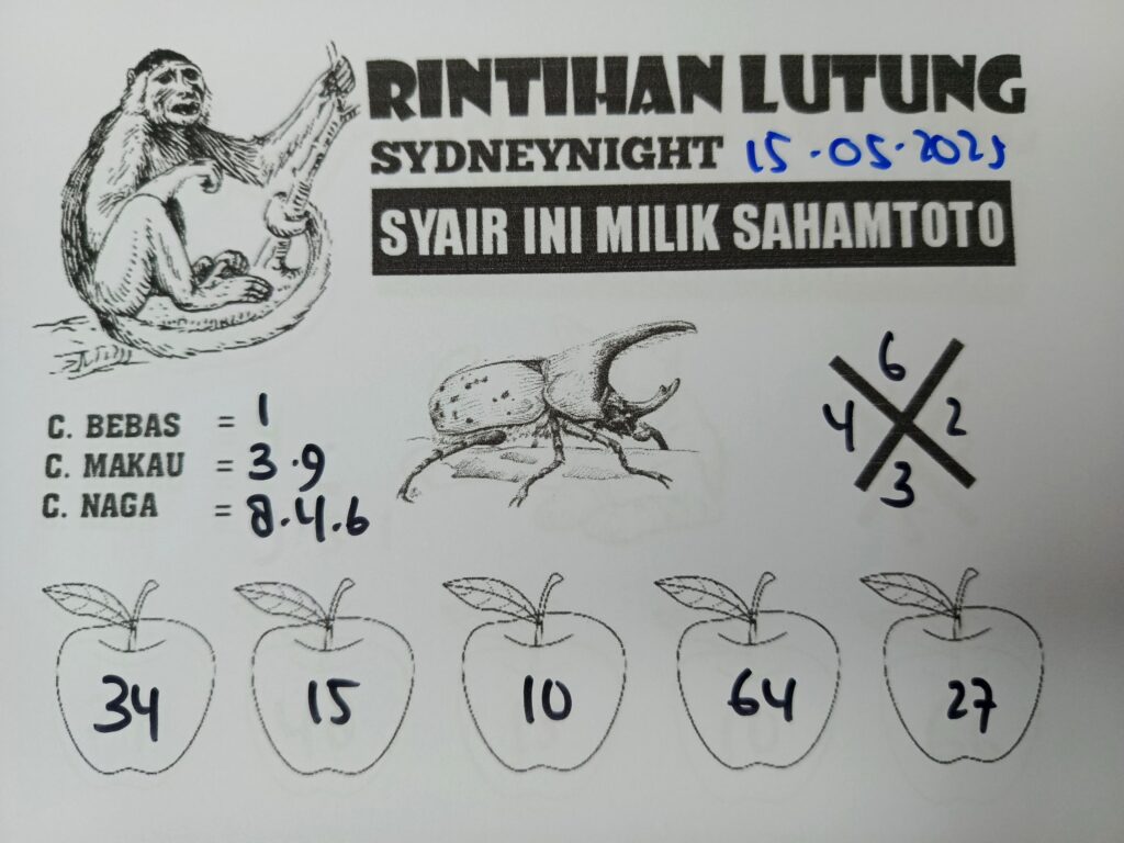 Syair Rintihan Lutung SydneyNight Hari ini Kamis, 15 Mei 2025