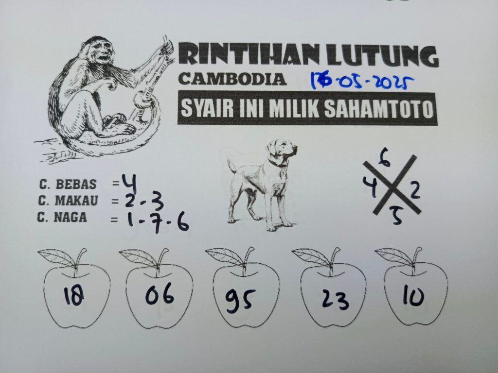 Syair Rintihan Lutung Cambodia pools Hari Ini Jumat, 16 Mei 2025