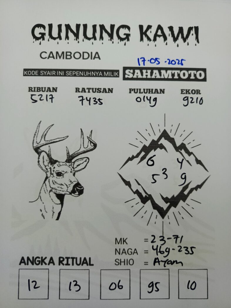 yair Gunung Kawi Cambodia pools Hari Ini Sabtu, 17 Mei 2025