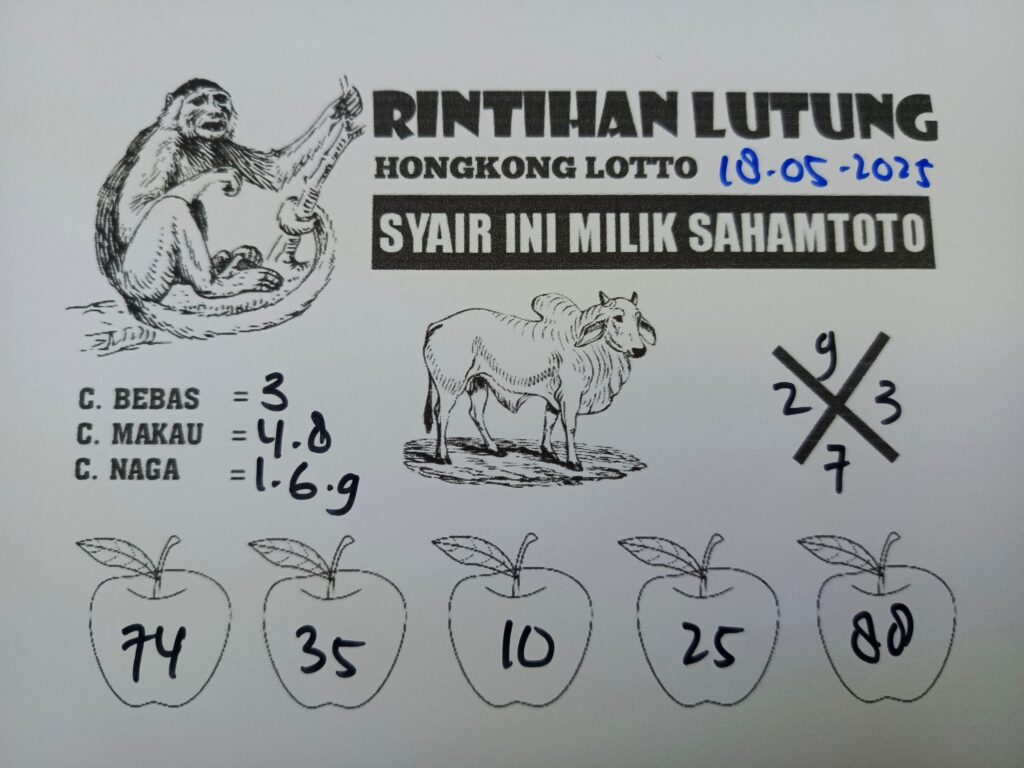 Syair Rintihan Lutung HONGKONG LOTTO Hari ini Minggu, 18 Mei 2025