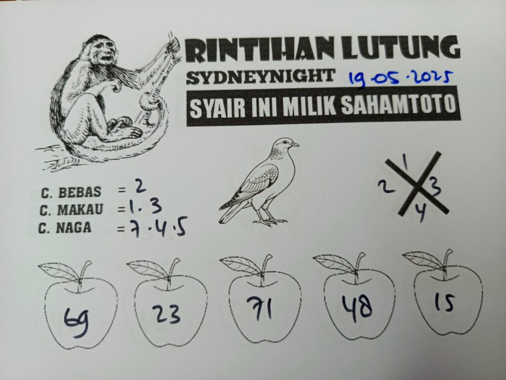 Syair Rintihan Lutung SydneyNight Hari ini Senin, 19 Mei 2025