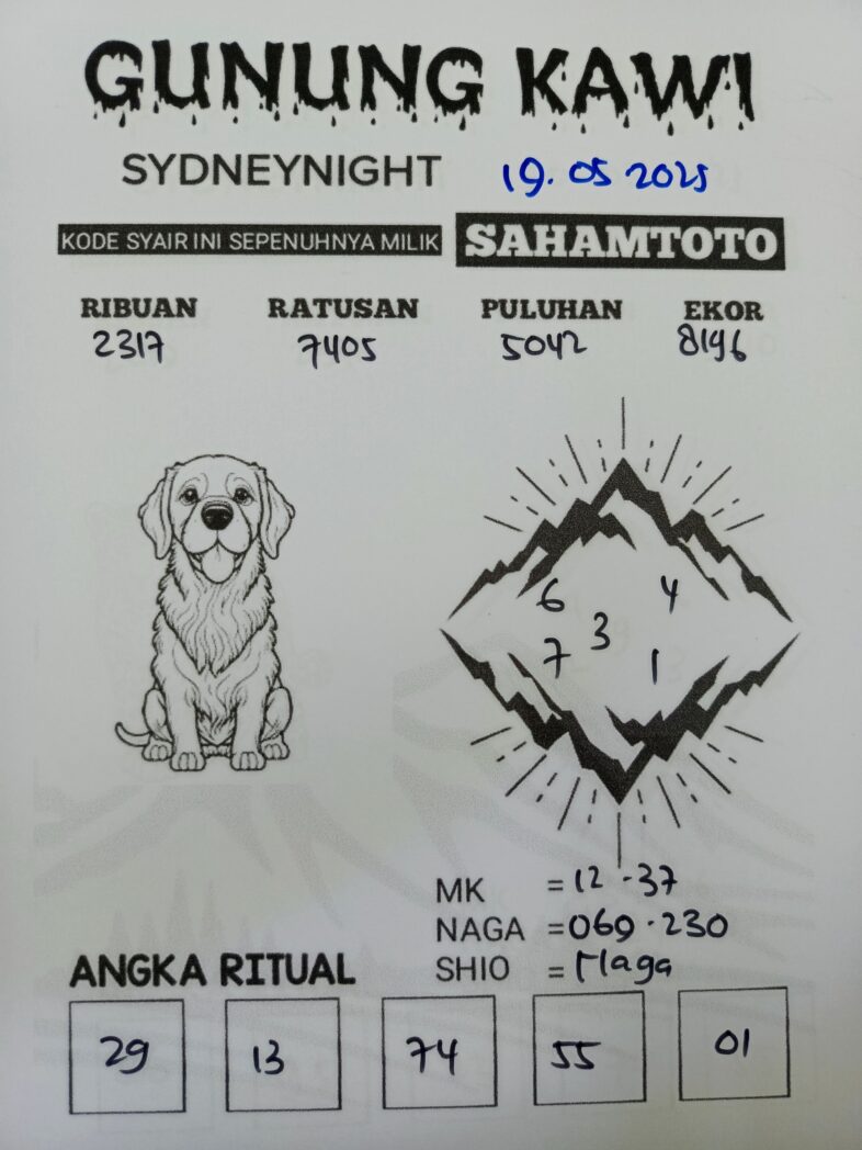 Syair Rintihan Lutung SydneyNight Hari ini Senin, 19 Mei 2025
