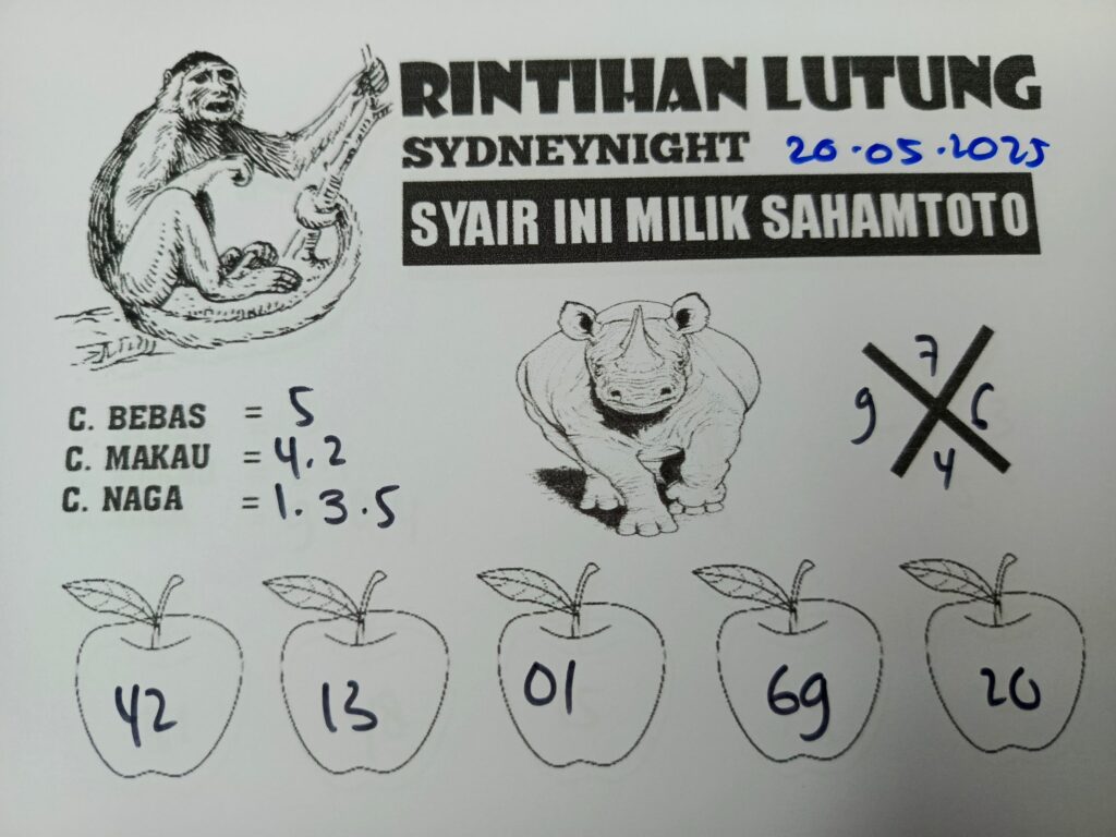Syair Rintihan Lutung SydneyNight Hari Ini Senin, 19 Mei 2025
