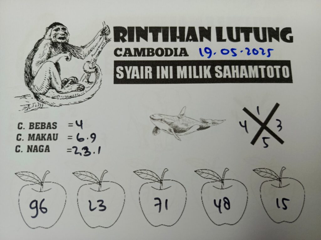 Syair Rintihan Lutung Cambodia pools Hari Ini Senin, 19 Mei 2025