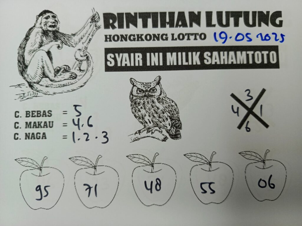 Syair Rintihan Lutung HONGKONG LOTTO Hari Ini Senin, 19 Mei 2025