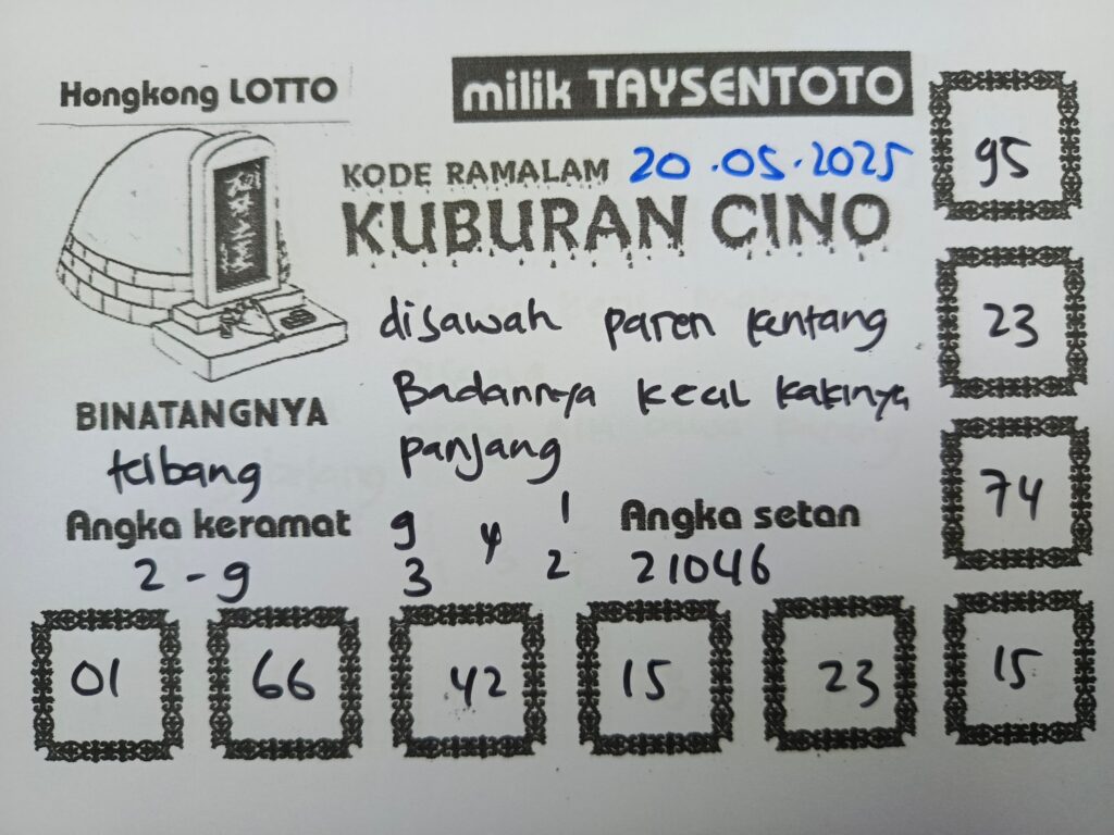 Syair Kuburan Cino HK Hari Selasa, 20 Mei 2025