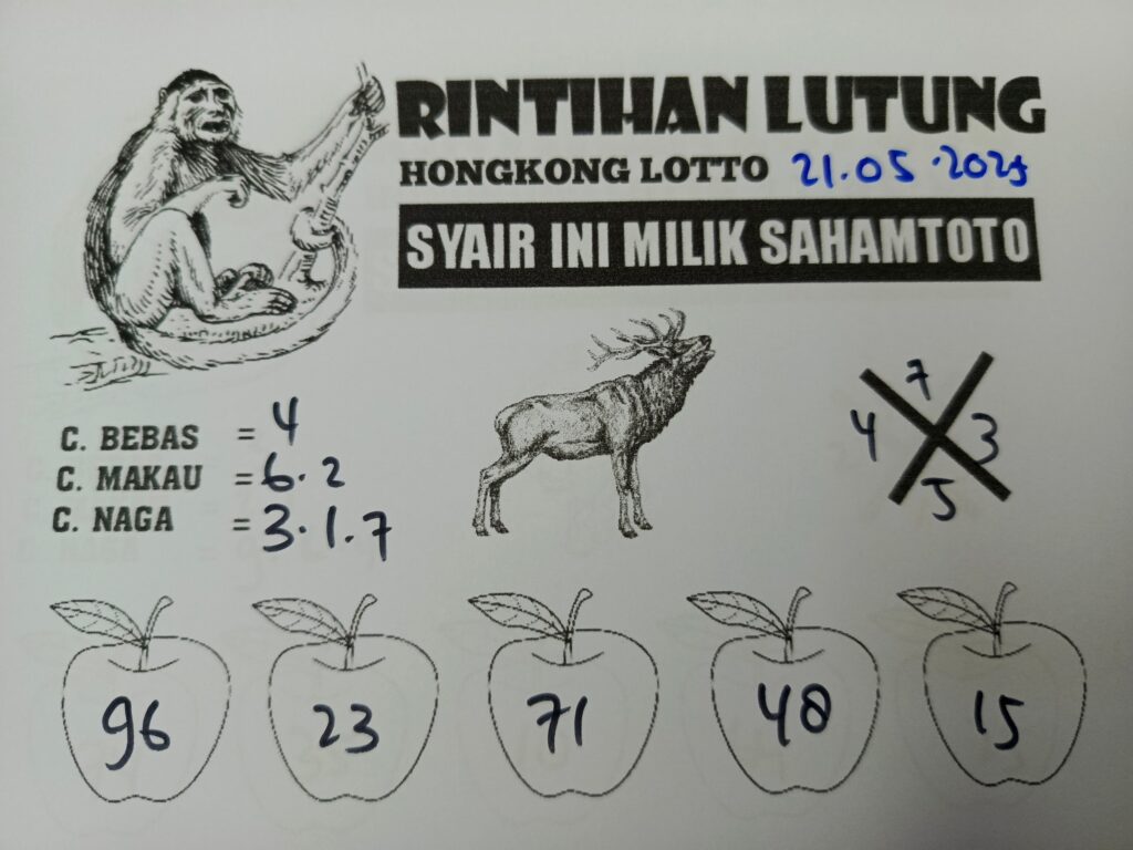 Syair Rintihan Lutung HONGKONG LOTTO Hari ini Rabu, 21 Mei 2025