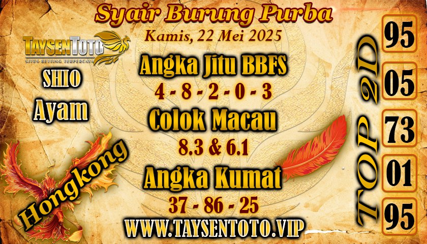 Syair Burung Purba HK Hari Kamis, 22 Mei 2025