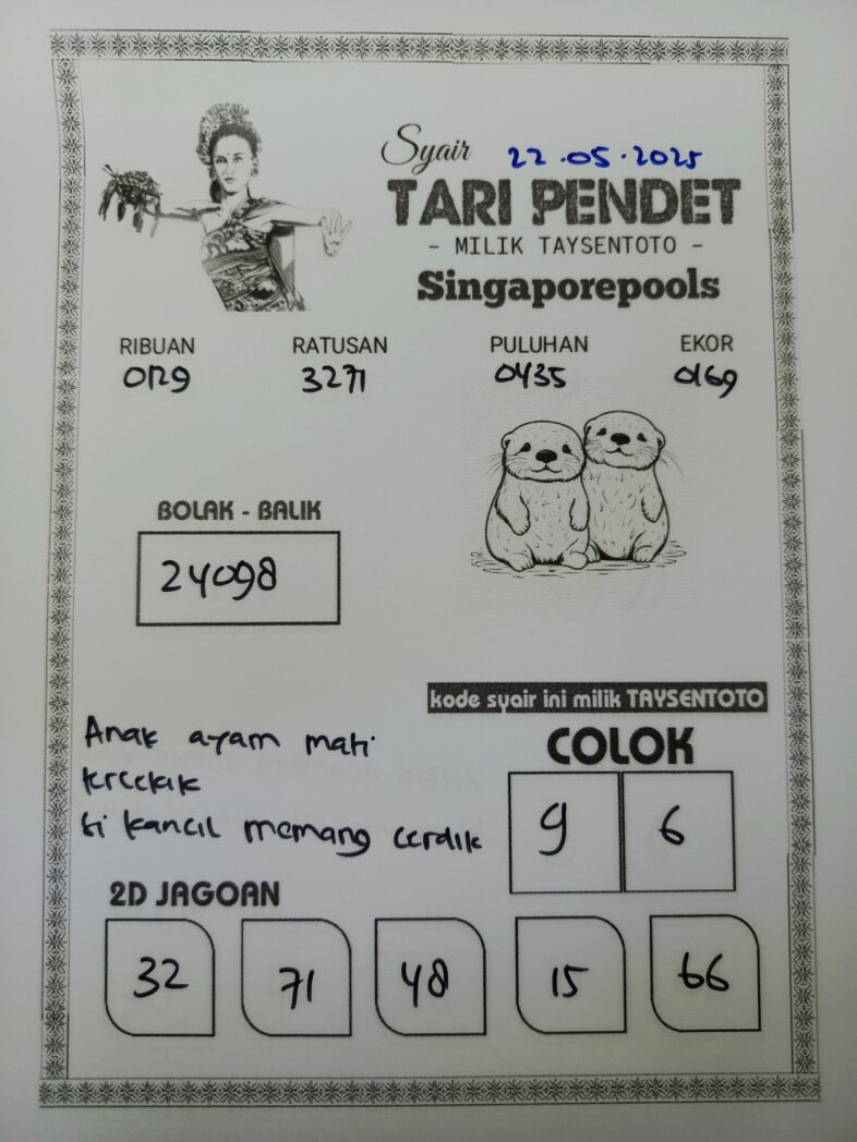 Syair Kuburan Cino SGP Hari ini Kamis, 22 Mei 2025