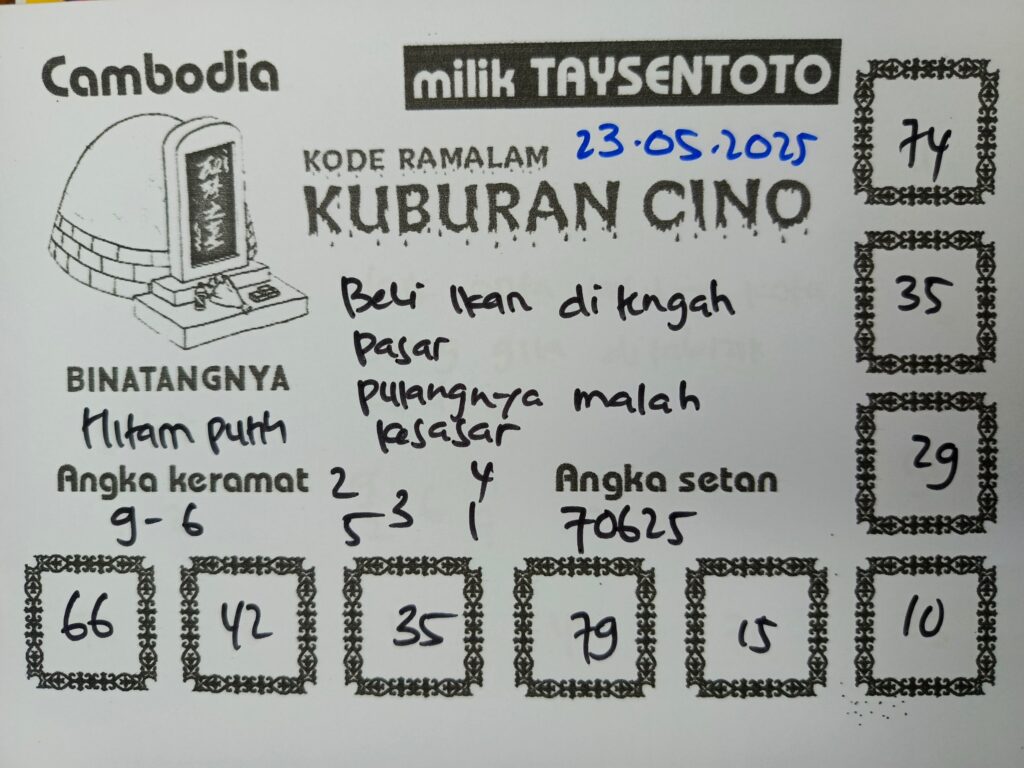 Syair Kuburan Cino  Cambodia Hari Ini Jumat, 23 Mei 2025
