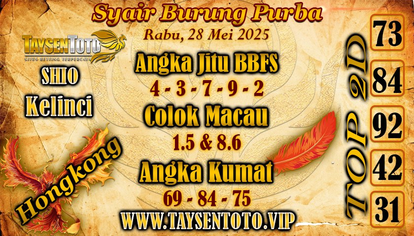 Syair Burung Purba HK Hari Rabu, 28 Mei 2025