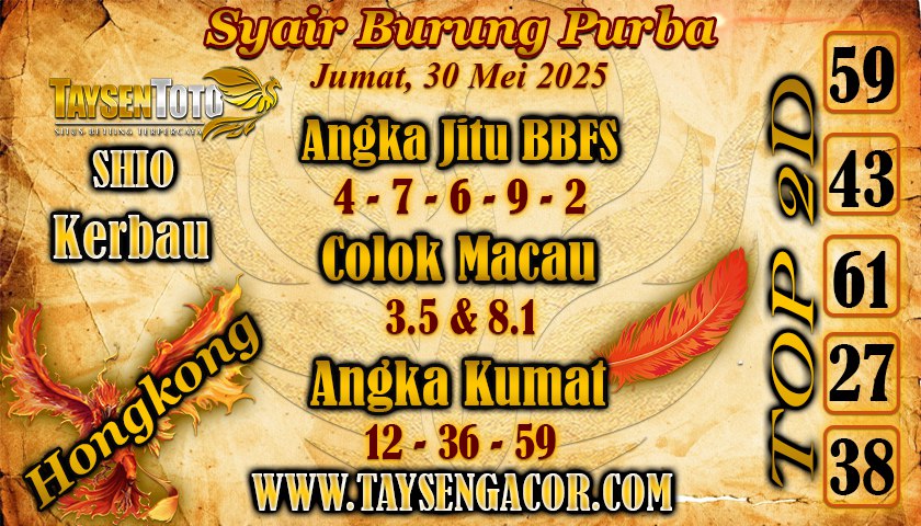 Syair Burung Purba HK Hari Jumat, 30 Mei 2025