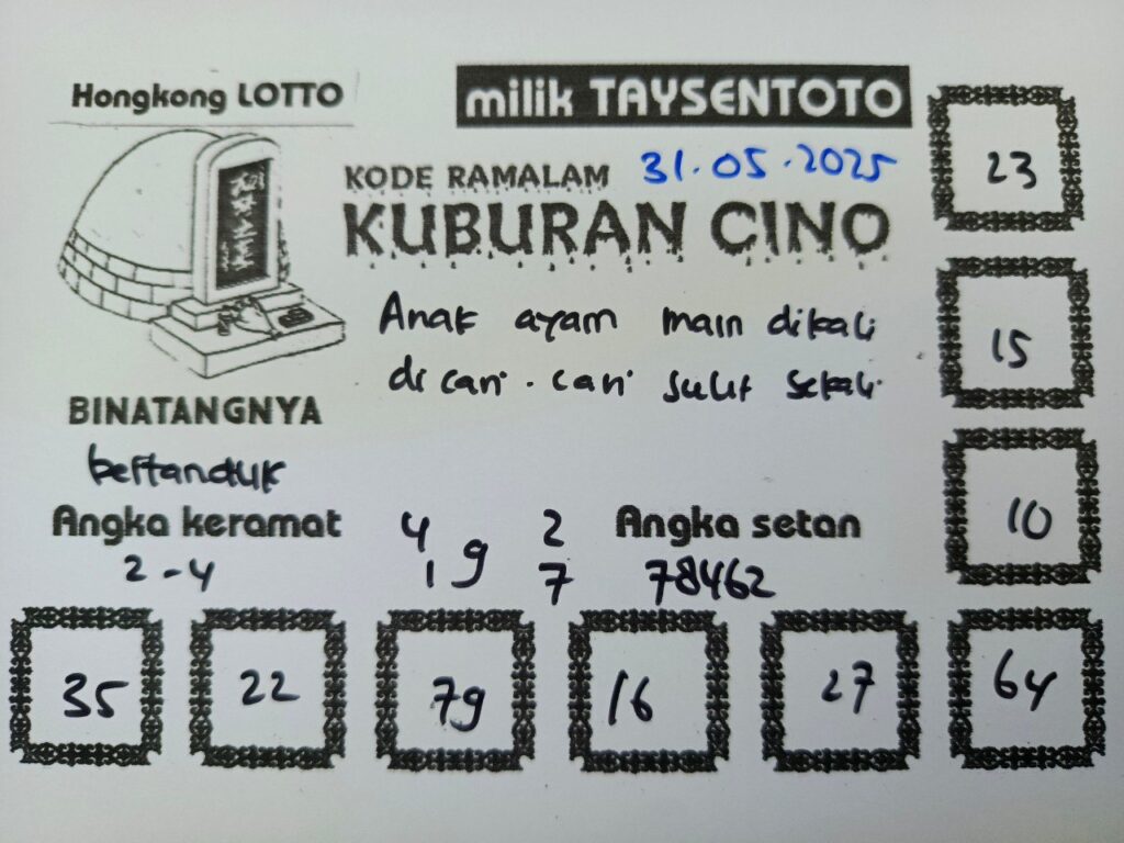 Syair Kuburan Cino HK Hari Sabtu, 31 Mei 2025