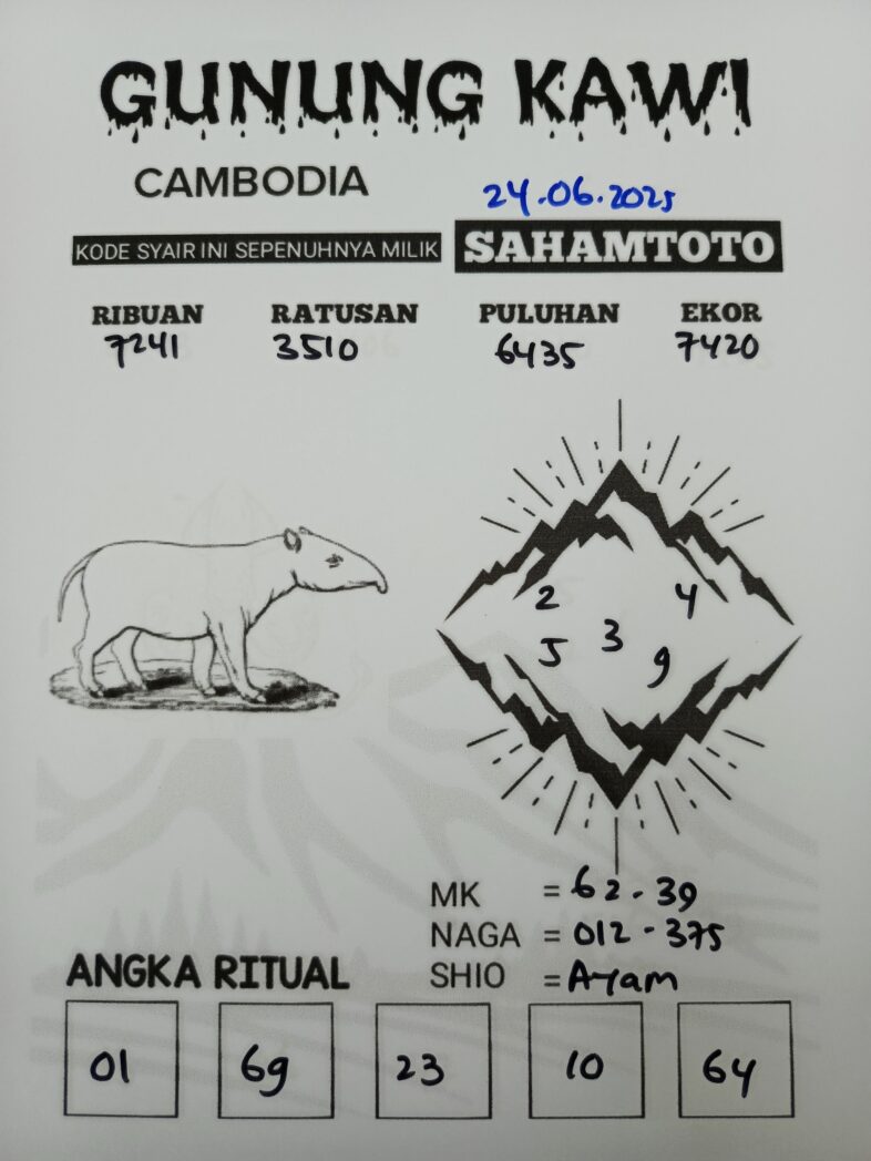 Syair Gunung Kawi Cambodia Pools Hari ini Selasa, 24 Juni 2025