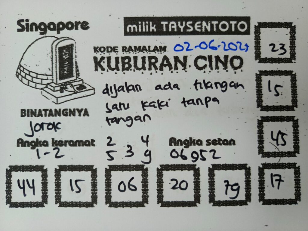 Syair Kuburan Cino SGP Hari ini Senin, 02 Juni 2025