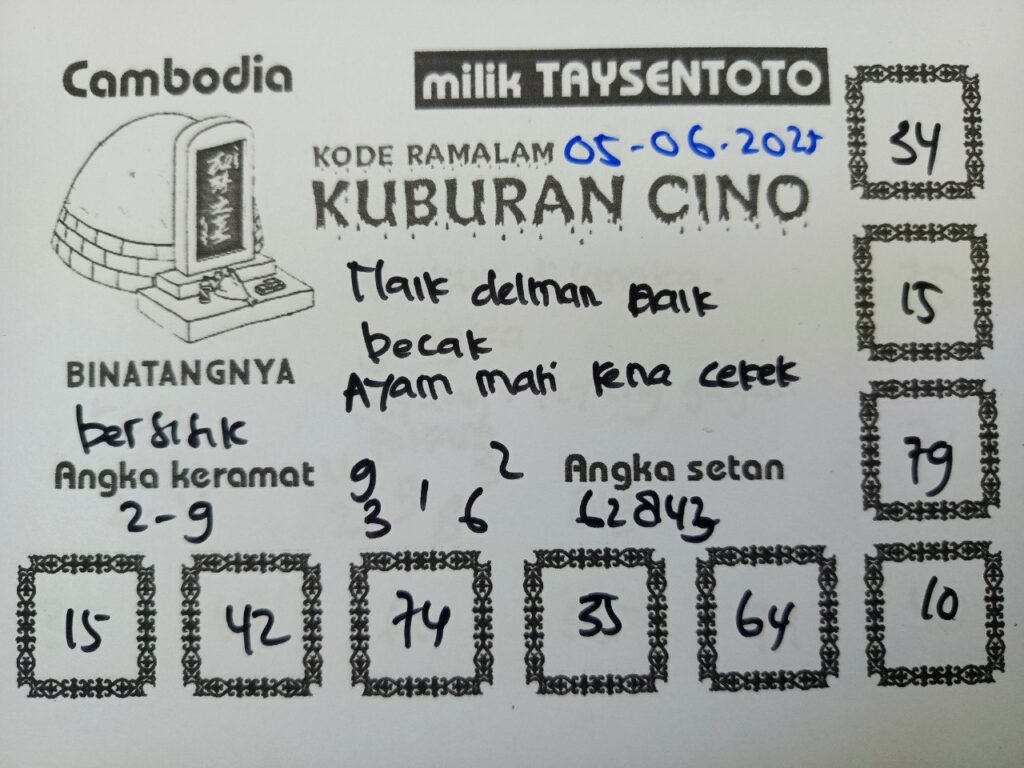 Syair Kuburan Cino Cambodia Hari Ini Kamis, 05 Juni 2025