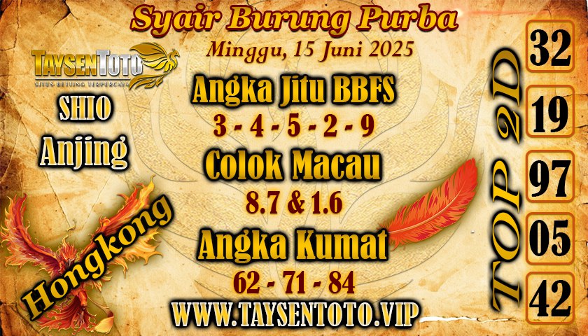 Syair Burung Purba HK Hari Minggu, 15 Juni 2025