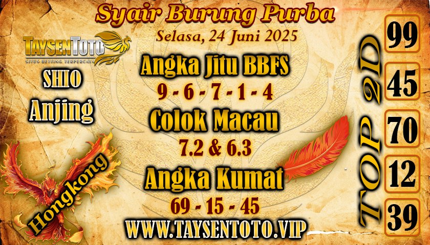 Syair Burung Purba HK Hari Selasa, 24 Juni 2025