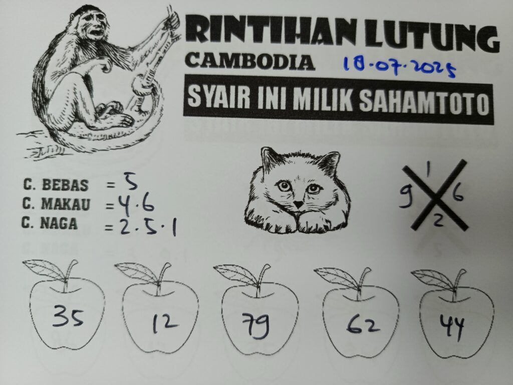Syair Rintihan Lutung Cambodia pools Hari ini Jumat 18 Juli 2025