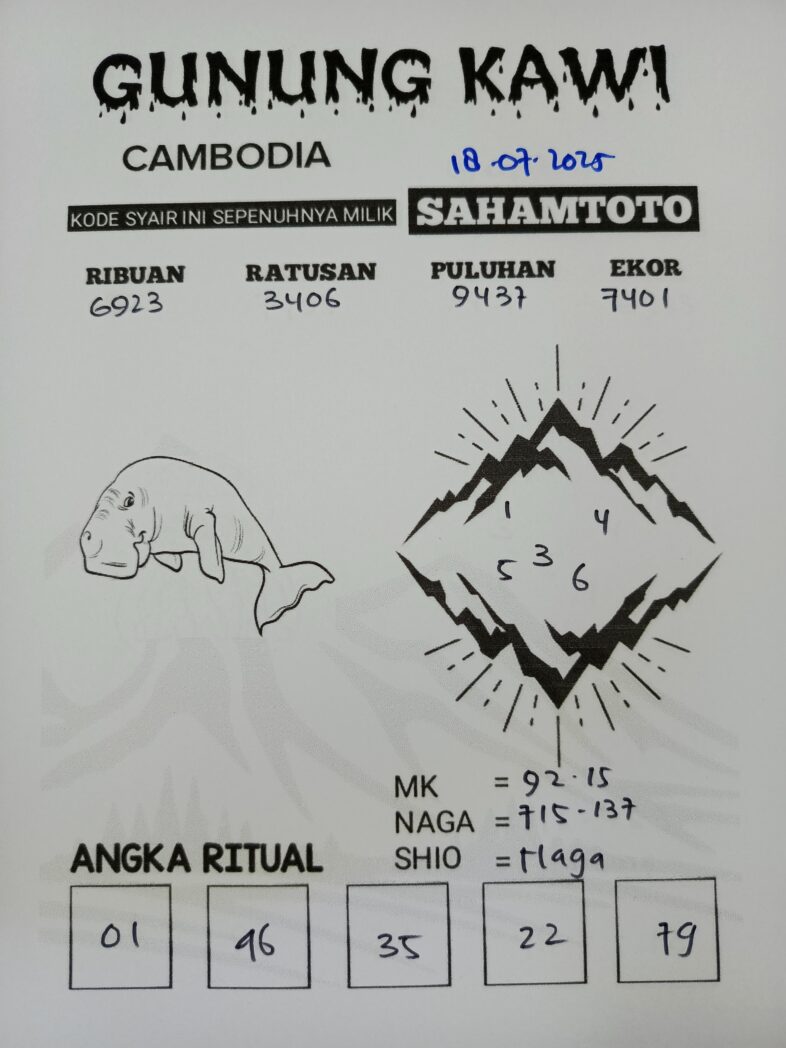 Syair Gunung Kawi Cambodia pools Hari ini Jumat 18 Juli 2025