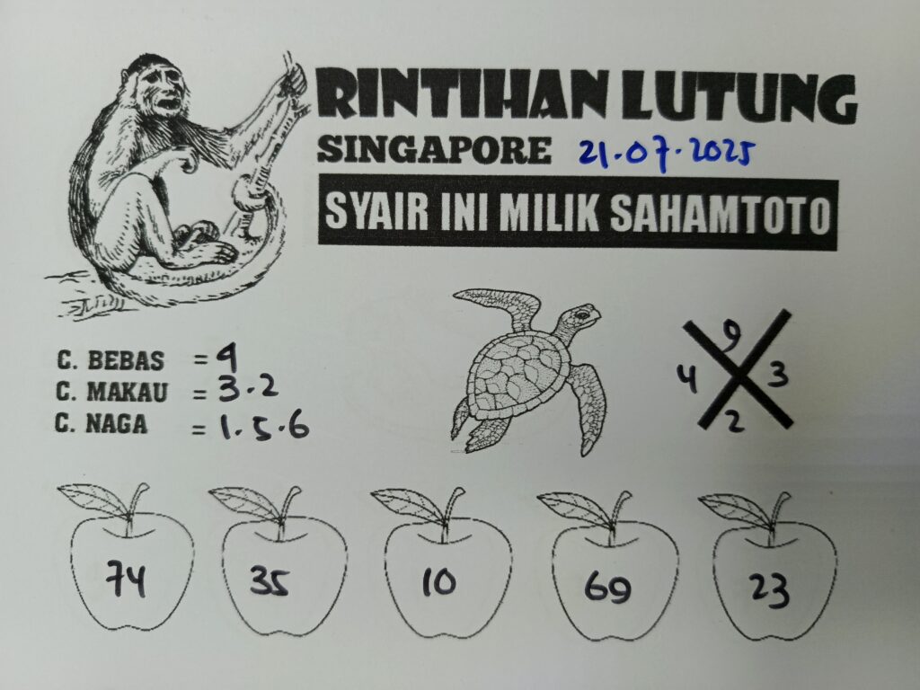 Syair Rintihan Lutung SINGAPORE Pools Hari ini Senin 21 Juli 2025
