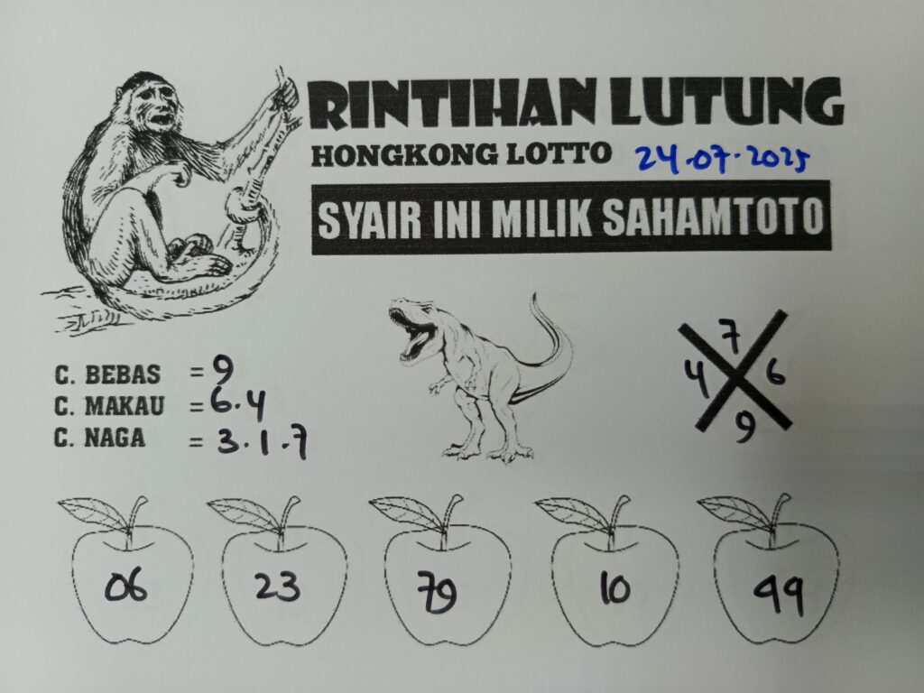 Syair Rintihan Lutung HONGKONG LOTTO Hari ini Kamis, 24 Juli 2025