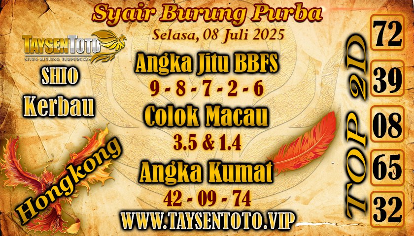 Syair Burung Purba HK Hari Selasa, 08 Juli 2025