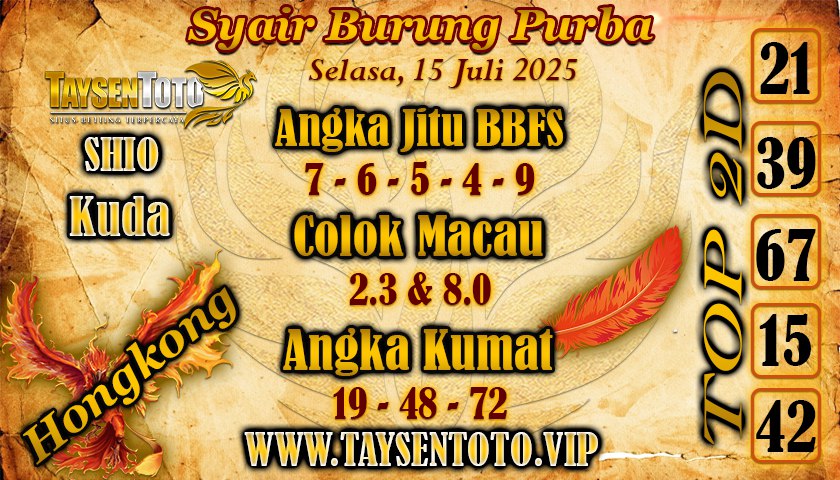 Syair Burung Purba HK Hari Senin, 14 Juli 2025