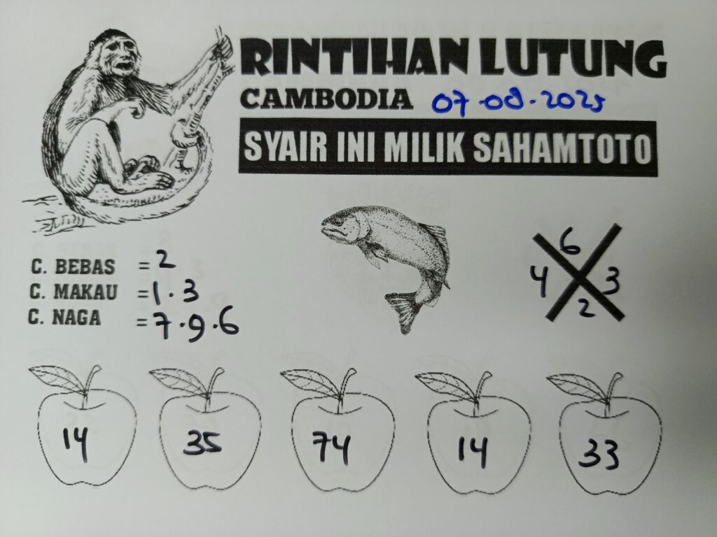 Syair Rintihan Lutung CAMBODIA Pools Hari ini Kamis 07 Agustus 2025