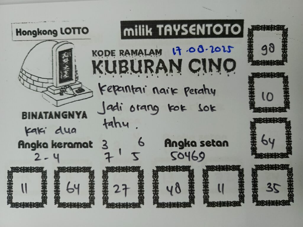 Syair Kuburan Cino HK Hari Minggu, 17 Agustus 2025