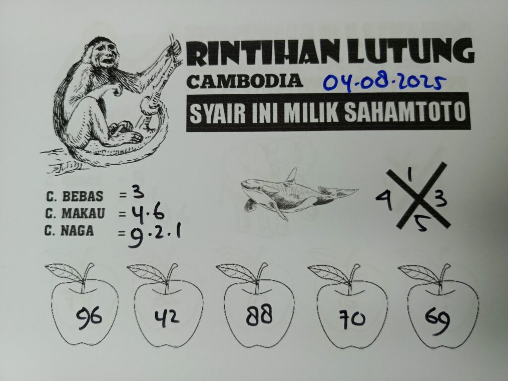 Syair Rintihan Lutung CAMBODIA Pools Hari ini Senin 04 agustus 2025