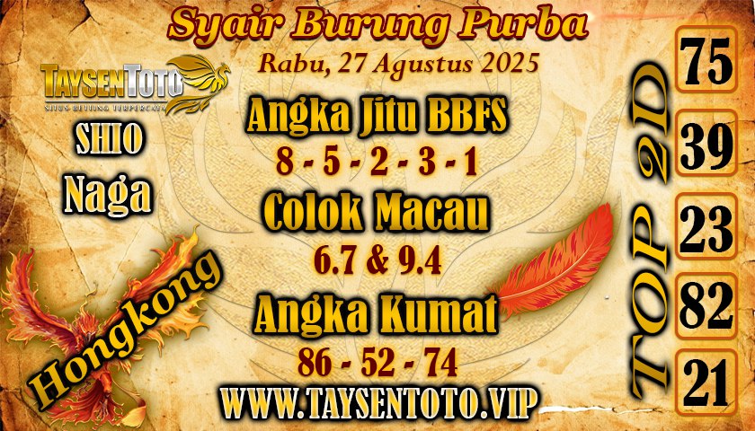 Syair Burung Purba HK Hari Rabu, 27 Agustus 2025