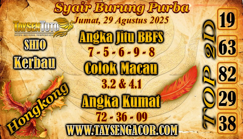 Syair Burung Purba HK Hari Jumat, 29 Agustus 2025