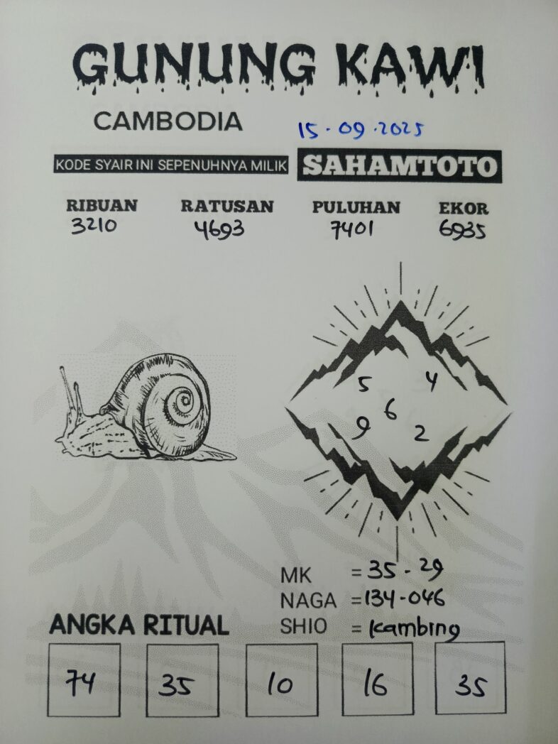 Syair Gunung Kawi Cambodia Pools Hari ini Senin 15 SEPTEMBER 2025