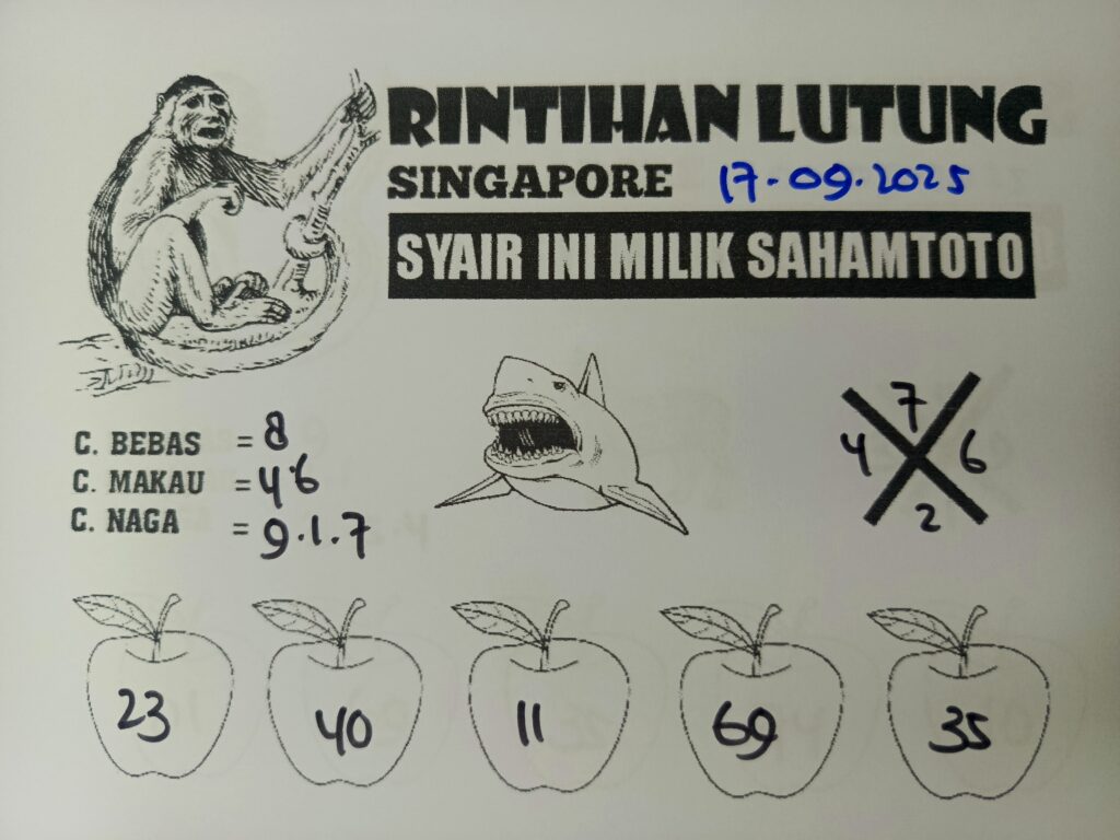 Syair Rintihan Lutung SINGAPORE Pools Hari ini Rabu, 17 September 2025