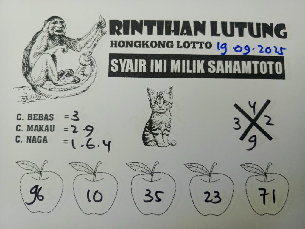 Syair Rintihan Lutung HONGKONG LOTTO Hari ini Jumat, 19 September 2025