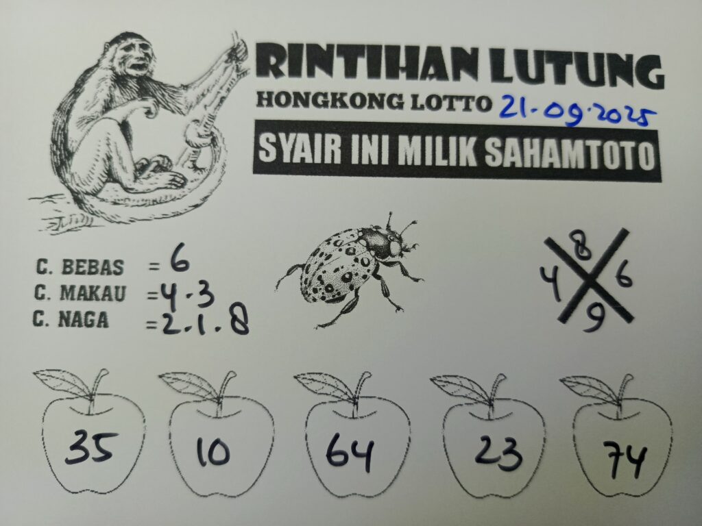 Syair Rintihan Lutung HONGKONG LOTTO Hari ini Minggu, 21 September 2025