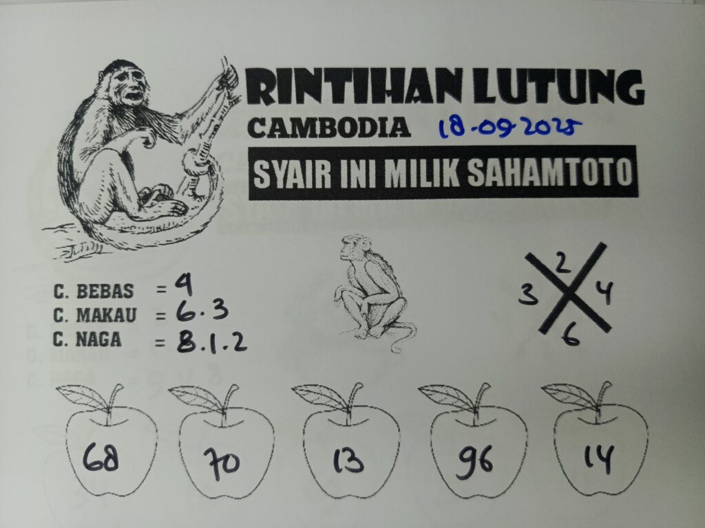 Syair Rintihan Lutung Cambodia pools Hari ini Kamis, 18 September 2025