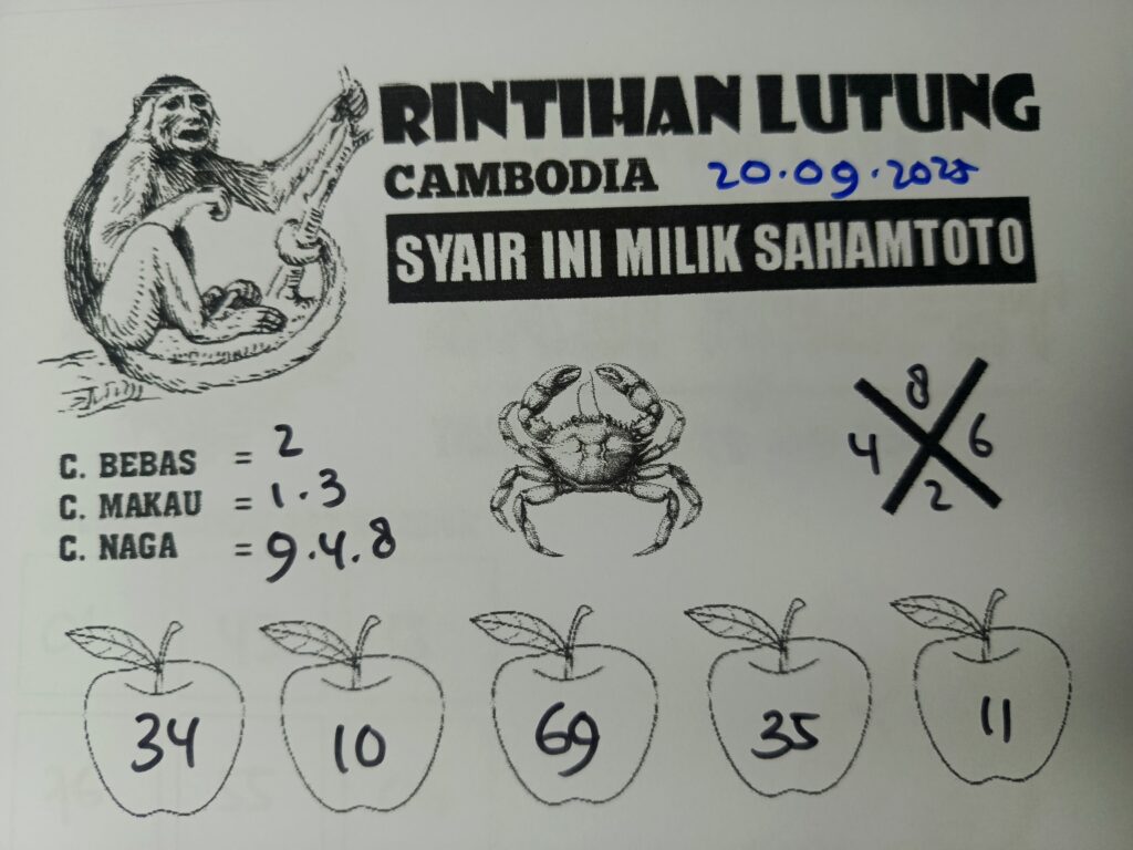 Syair Rintihan Lutung Cambodia pools Hari ini Sabtu, 20 September 2025