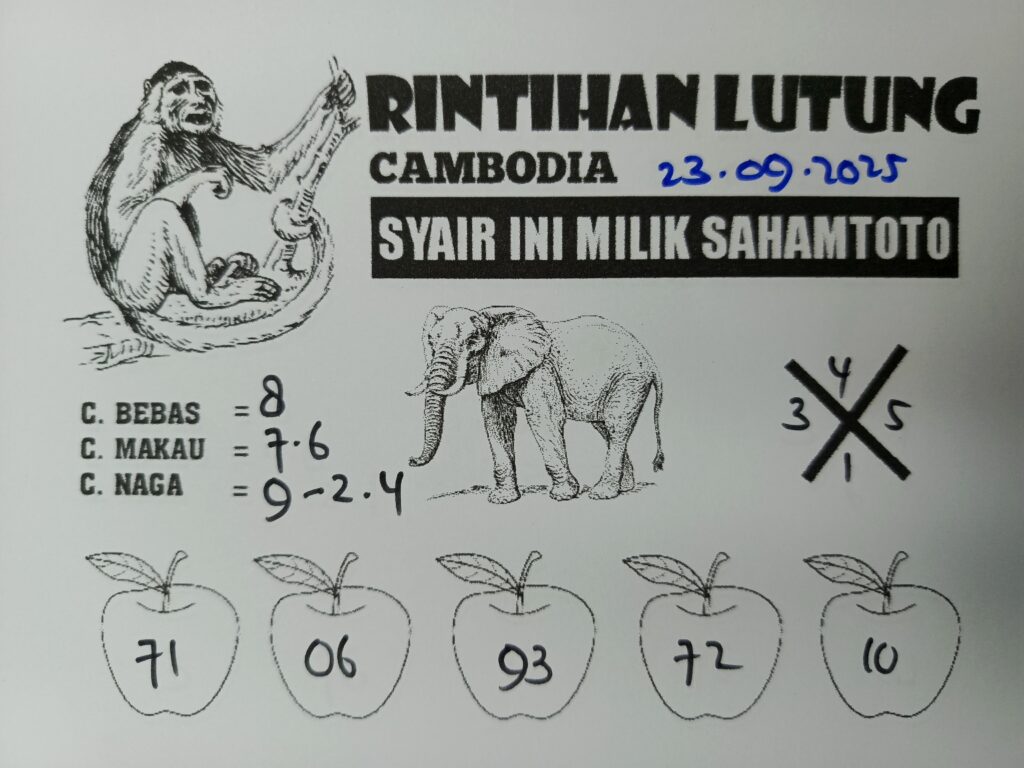 Syair Rintihan Lutung CAMBODIA Pools Hari ini Selasa, 23 September 2025