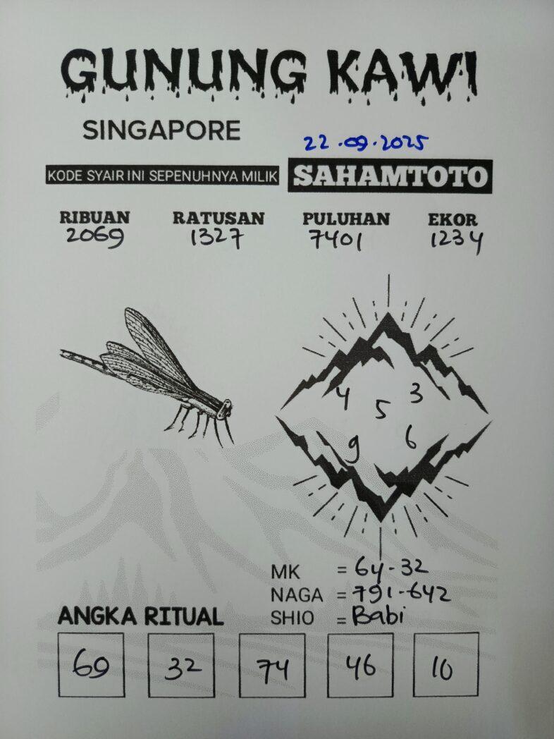 Syair Gunung Kawi SINGAPORE Pools Hari ini Senin, 22 September 2025