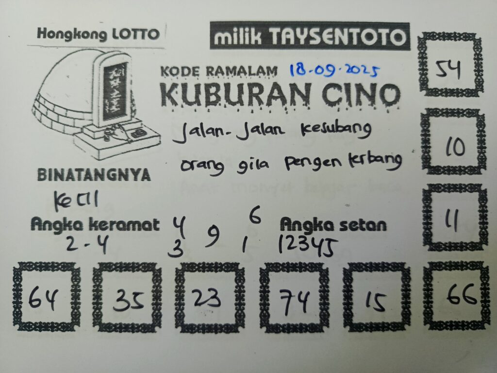 Syair Kuburan Cino HK Hari Rabu, 17 September 2025